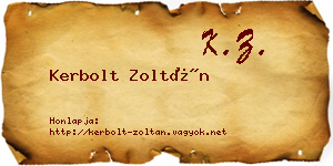 Kerbolt Zoltán névjegykártya