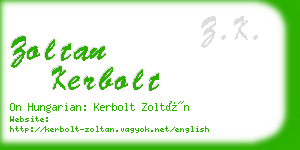 zoltan kerbolt business card